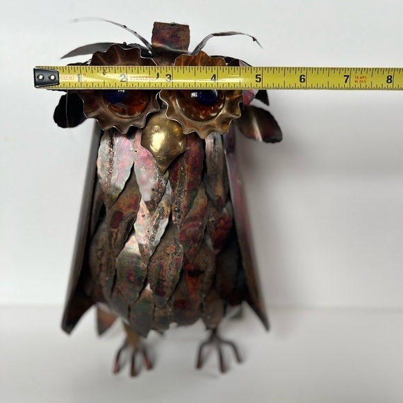 MCM Brutalist Owl Vintage 1970 Curtis Jere Style Sheetmetal Welded Collectible - Picture 10 of 10
